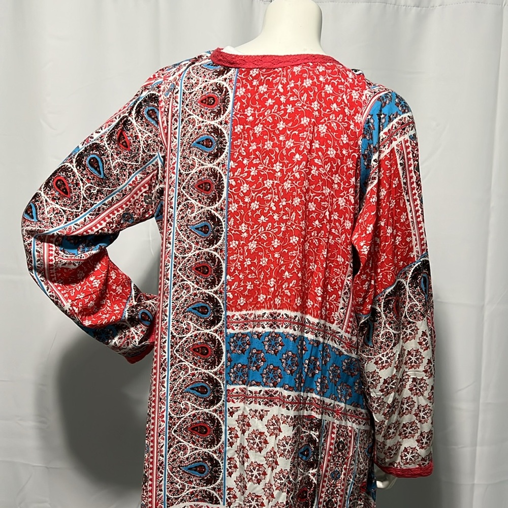 NWT Paisley Patchwork Boho Printed Split Side Ope… - image 8